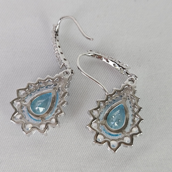 Anna Zuckerman Carlisle Tear Drop Earrings - Aquamarine - Picture 4 of 8